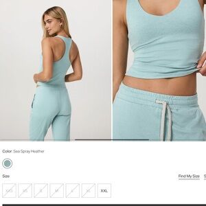 VUORI HALO PERFORMANCE CROP TANK 2.0 SIZE MEDIUM SEA SPRAY HEATHER NWT